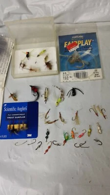Lote de señuelos de pesca con mosca atados a mano para moscas algunos nuevos Foto 1 de 4