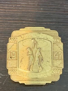 1947 YMCA BASKETBALL GOLD MEDAL GIANT GRIP BELT BUCKLE - Picture 1 of 3