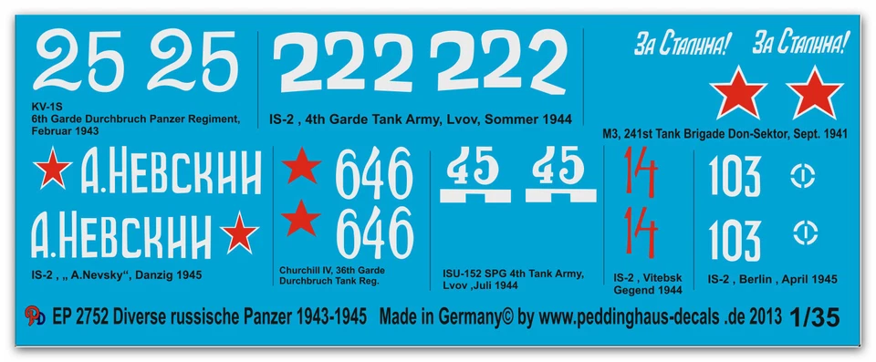 1/35 EP 2752 Vari Russo Carro Armato È 2-KV-1S-Churchill Mk IV-M3- Isu 152 - Immagine 1 di 1