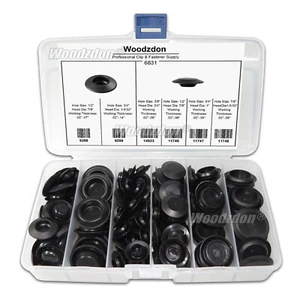 141 Pieces Flush Mount Black Plastic Hole Plug Assortment Auto Body Sheet Metal - Picture 1 of 9
