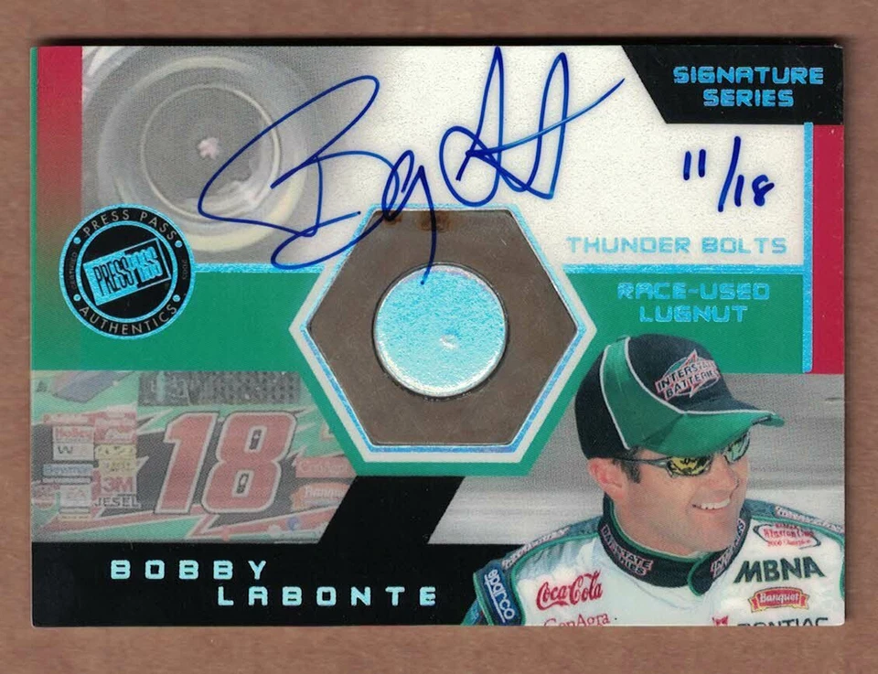 2003 PRESS PASS OPTIMA THUNDER BOLTS DRIVERS AUTO #TBDBL BOBBY LABONTE #11/18 - Image 1 of 1