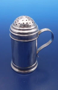 Antique Irish silver pepper/salt shaker mug style w/ handle by William Townsend - Bild 1 von 5