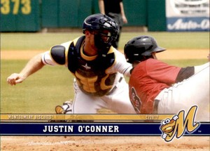 2017 Montgomery Biscuits Grandstand #21 Justin O'Conner Muncie Indiana IN Card
