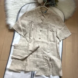 【MaxMara】Max Mara linen shirt tunic 100% linen beige - Picture 1 of 11