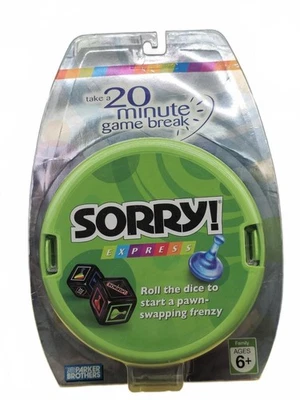 Sorry Game Express Portable Dice Family Ages 6+ Hasbro Parker Brothers 2007 - Image 1 of 2