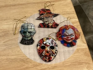 Pinhead, Chucky, Jason, Freddy Acrylic 3” Christmas Ornaments Stained Glass NEW - Picture 1 of 1