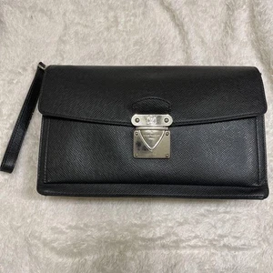 Louis Vuitton Black Leather Clutch Bag - Picture 1 of 9