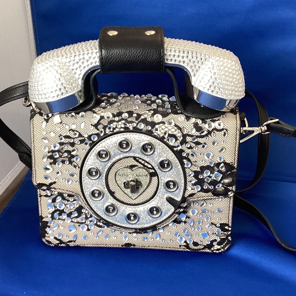 Betsey Johnson Kitsch Lace Bling It Retro Phone Crossbody Works - Image 1 of 4