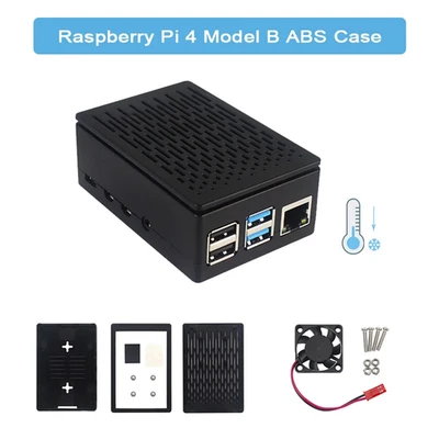 Raspberry Pi 4 Model B ABS Case with Cooling Fan Black Plastic Prectective Box f - Image 1 of 4