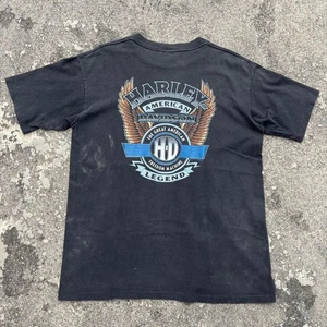Camiseta Harley Davidson EE. UU. Wing Divine Fade Hombre Talla M Negra Usada - Imagen 1 de 11