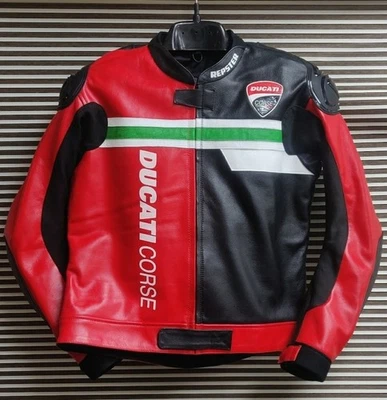 MOTORBIKE COWHIDE LEATHER JACKET MOTORCYCLE JACKET CE APPROVED ARMOUR - Image 1 of 4