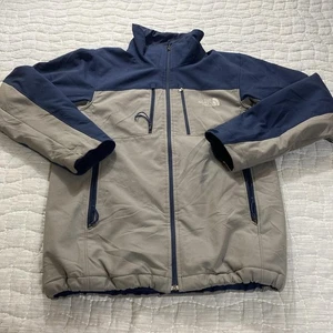 North Face Jacket Mens Small Blue Gray Soft Shell Full Zip Outdoor Winter Coat - Picture 1 of 13