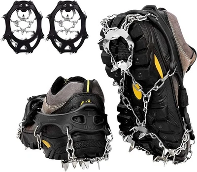 Ice Crampons 19 Micro Picos Botines de Hielo para Botas Antideslizantes X-Grandes Empuñaduras para Nieve Foto 1 de 4