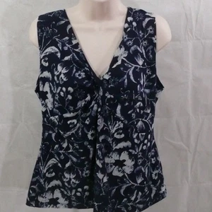 EVAN PICONE Twist Front ärmellose Bluse Blumenmuster Polyester ärmellos XL - Bild 1 von 4