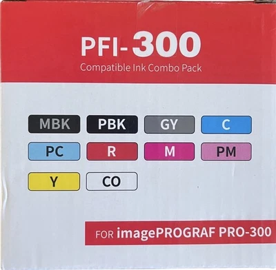 PFI-300 Compatible Ink Combo Pack for imagePROGRAF PRO-300 - 10 pk Sealed - Image 1 of 4