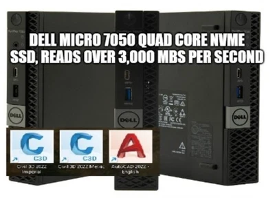 DELL MICRO/ AUTOCAD 2022-CIVIL 3D/ ADOBE/OFFICE / NVME SSD NOO/ QUAD CORE/FAST - Image 1 of 4