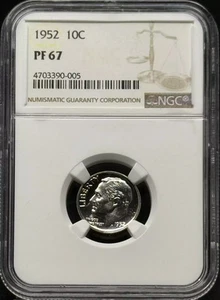 1952 Roosevelt Dime NGC PF-67 - Picture 1 of 2