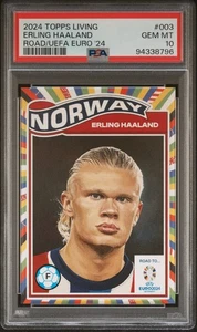 2024 TOPPS LIVING SET UEFA Road to Euro 2024 Erling Haaland #003 PSA 10 - Imagen 1 de 2