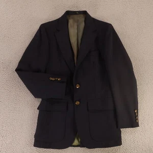 Giacca vintage Hopsack XS blu poliestere lana blazer traspirante J Riggings USA 34R - Foto 1 di 16