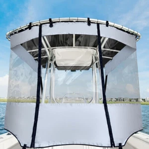 T-TOP Enclosure Boat Console Spray Shield Clear Curtain For Width 6.9-7.5FT Set - Picture 1 of 9