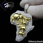 925 Sterling Silver Cubic Zirconia Gold Plated/Silver Africa Map Pendant*Sp303