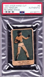 1920 W529 W529-2 #5 Lou TENDLER REVERSE Image PSA A VG - Bild 1 von 2