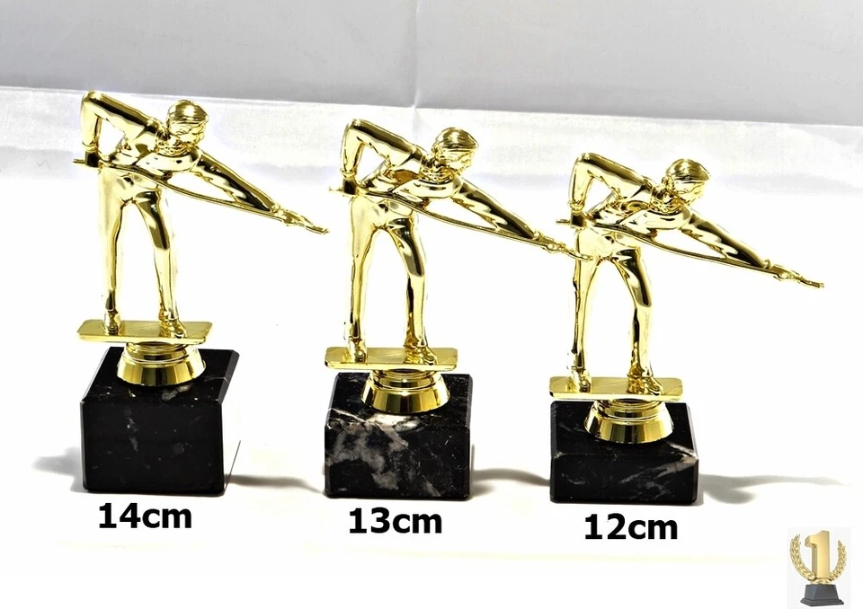 EIGENMARKE Billard - Billiard - Pool Trophäe/ Pokal 3er set oder einzeln incl. Beschriftung