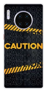 Coque en silicone imprimée compatible Huawei Mate 30 Pro Caution - Picture 1 of 3
