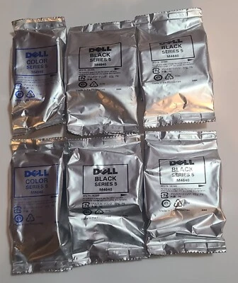 LOT OF 6  GENUINE DELL SERIES 5 M4640 BLACK AND COLOR SERIES 5 M4646 Foto 1 de 4