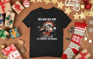 Lustiges T-Shirt Weihnachten italienischer Weihnachtsesel Dominick der Esel - Bild 1 von 9