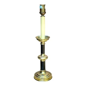 Vintage signed Ethan Allen Table Lamp in Solid Brass With Black Accent - Picture 1 of 11