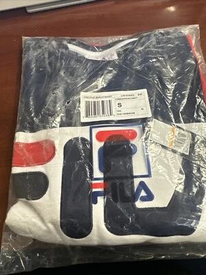 Fila Biela Italia Sweatshirt Crewneck Big Logo Spellout Colorblock Pullover S - Image 1 of 4