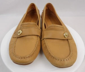 Antonio Melani Womens Tan ALL Leather Loafers size 9 M Excellent Used Condition - Picture 1 of 11