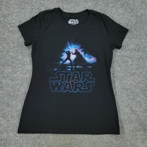 Star Wars Shirt Girl's Plus Size 1X Black Darth Vader Logo Movie Graphic Stretch - Picture 1 of 12