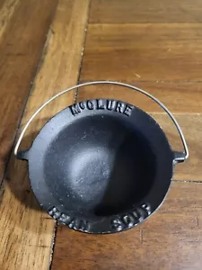 CAST IRON Pot"McCLURE BEAN SOUP" Miniature KETTLE, Vintage - Picture 1 of 4