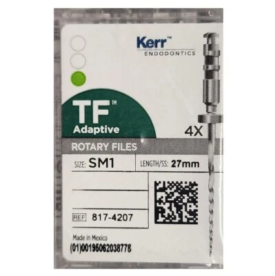 *4-Pieces* Kerr SybronEndo TF Adaptive Hand Files Size-SM1 Length 27mm 8174207
