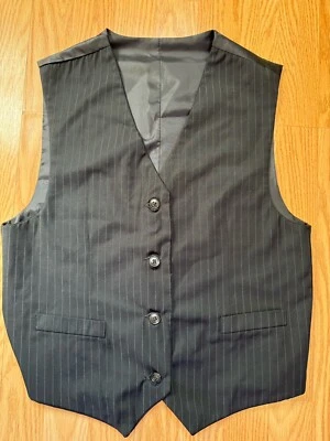 Men's Black Tuxedo Vest Wedding Morning Dress Small - Image 1 of 2