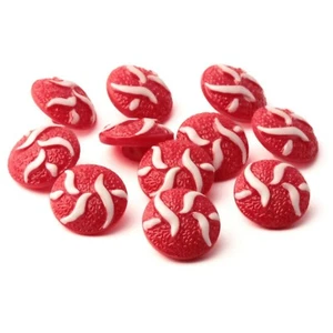 Lot (11) Vintage Czech abstract red glass buttons 13mm Deco - Picture 1 of 2