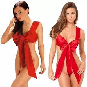 Womens Ladies Naughty Body Bow Valentines Day Sexy Lingerie Underwear Knot Gift - Picture 1 of 13