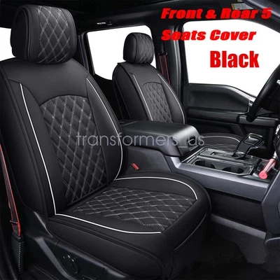 Car 5-Seat Covers Full Surround Set Leather Cushion For 2007-21 GMC Sierra 1500 Foto 1 de 4