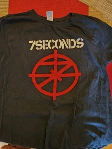 VINTAGE 7 Seconds Scope T-shirt Gildan PUNK HARDCORE Sz Large - Picture 1 of 4