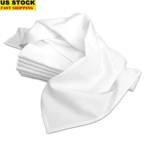 Robuster Baumwollmehl Sack Handtücher Küche Reinigung Stickerei 4-seitiger Saum weiß - Bild 1 von 4