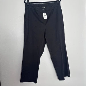J Jill Women's Pant Linen Stretch Black Wide Legs Ankle Size 16T - Picture 1 of 14