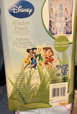 НОВЫЕ оконные панели из микрофибры Disney Faires включают 2 панели и завязки на спине - Изображение 1 из 4