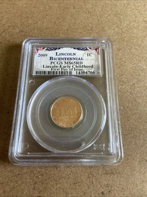 2009 P PCGS MS65 RD Lincoln Early Childhood FDOI US Mint Penny 1c 2009-MS-65-RD - Image 1 of 2