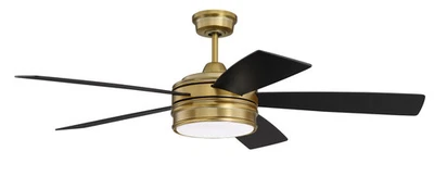 Satin Brass 52"Ceiling Fan from the Braxton Collection - Image 1 of 3