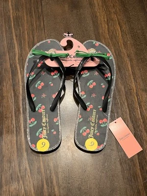 Chanclas Juicy Couture Slurpy Spring pedrería cerezas arco talla 9M Foto 1 de 4