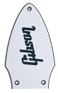 Pickguard For 3 Ply White Guitar For Flying V Truss Rod Cover Black logo Style - Picture 1 of 5