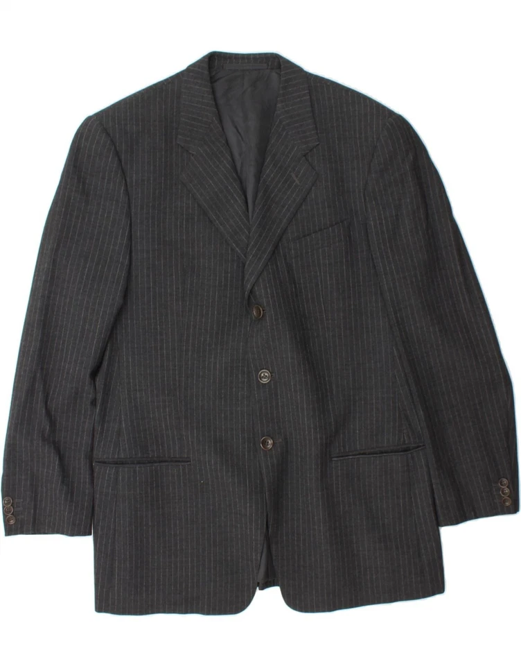 ARMANI COLLEZIONI Mens 3 Button Blazer Jacket IT 52 XL Grey Pinstripe Wool AL02 - Image 1 of 3