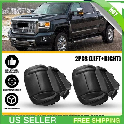 Cubierta de asiento inferior de cuero negra azabache para Chevy Tahoe Suburban 2015-2019 izquierda y derecha Foto 1 de 4